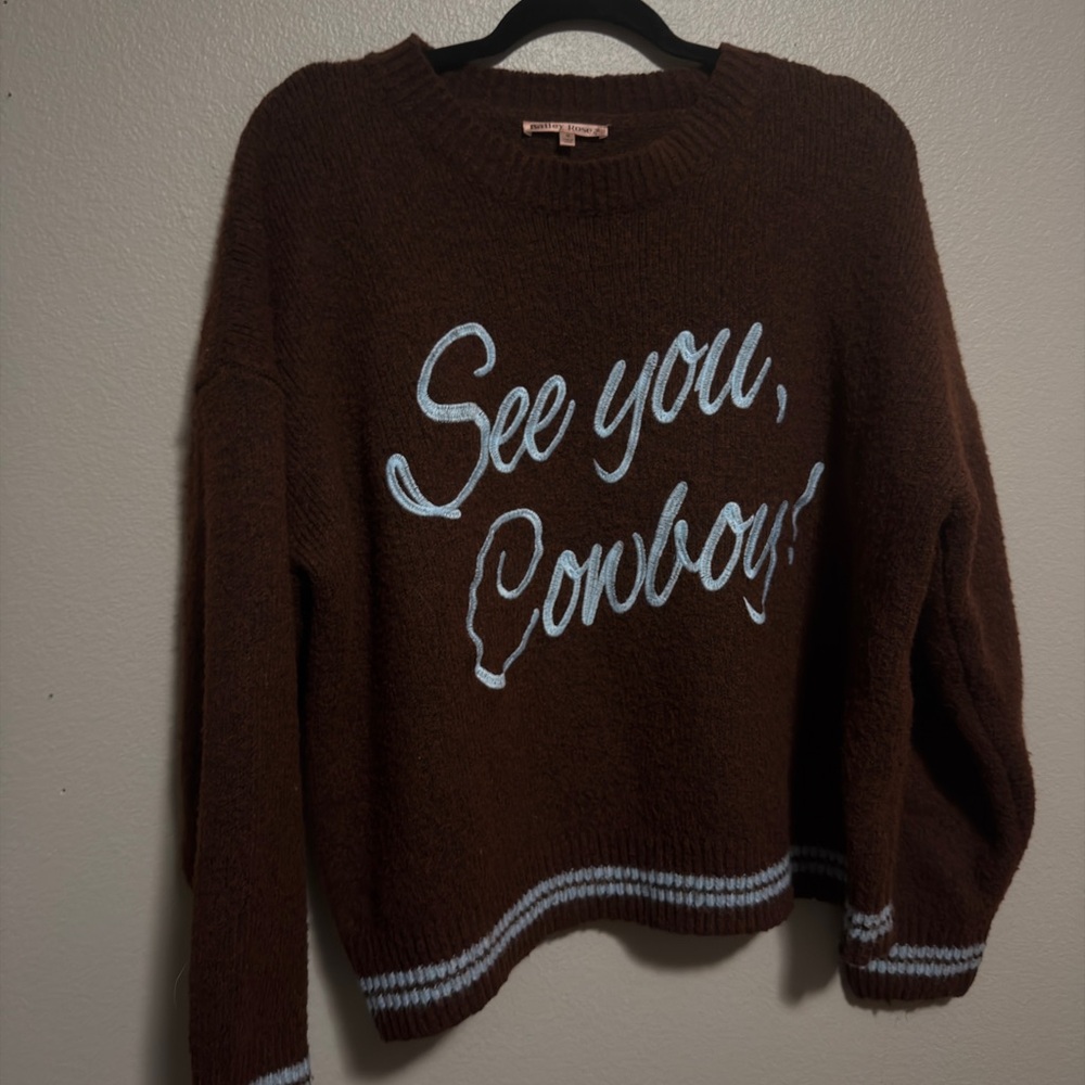 See you, Cowboy! Brown Sweater